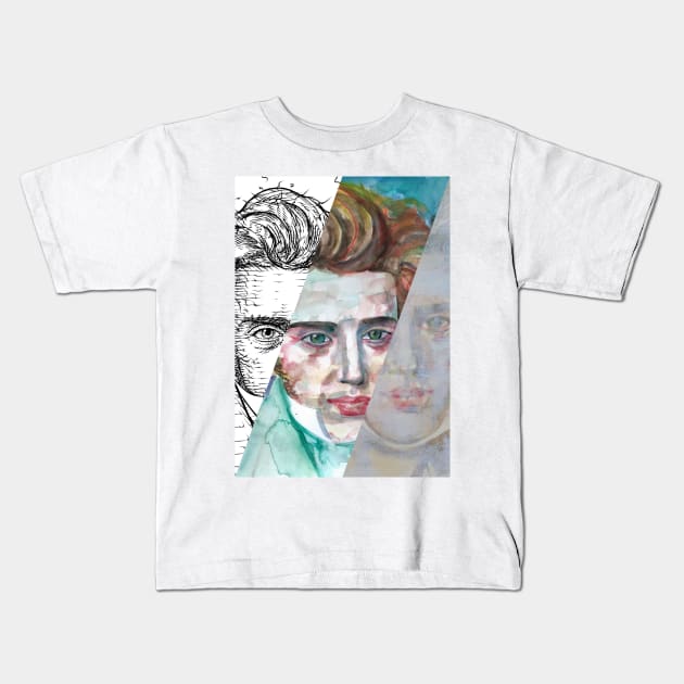 THREE TIMES SOREN KIERKEGAARD .1 Kids T-Shirt by lautir